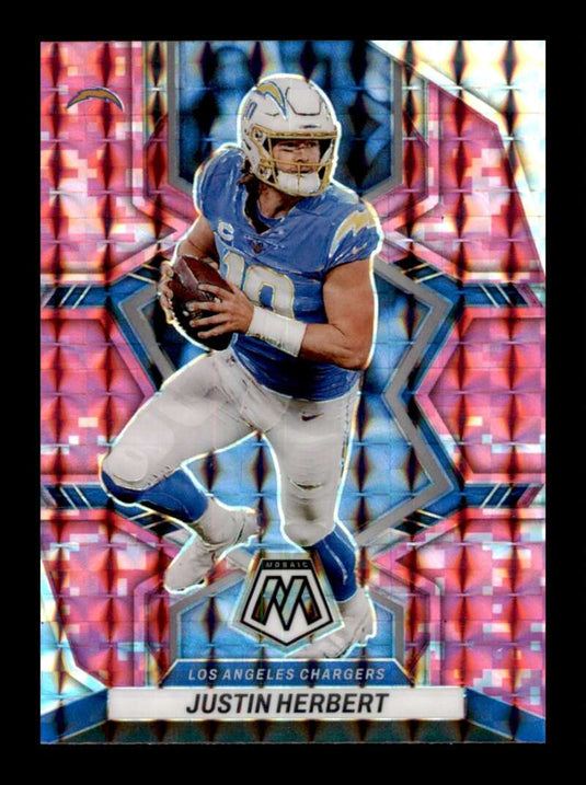 2022 Panini Mosaic Pink Camo Prizm Justin Herbert 