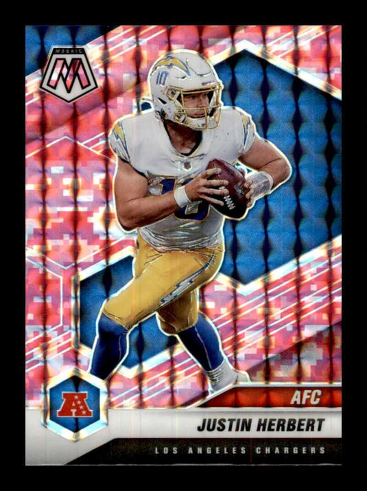 2021 Panini Mosaic Pink Camo Prizm Justin Herbert 