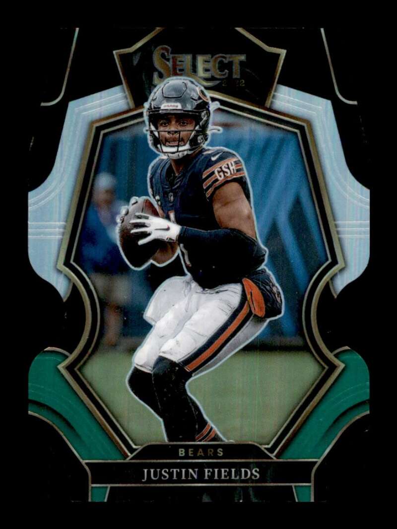 Load image into Gallery viewer, 2022 Panini Select Black Green Prizm Die Cut Justin Fields #117 Chicago Bears  Image 1
