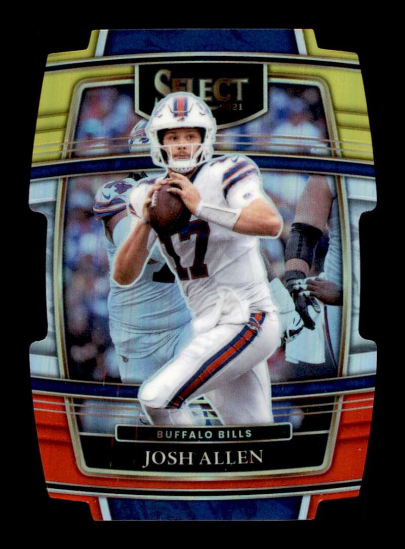 Load image into Gallery viewer, 2021 Panini Select Red Yellow Prizm Die Cut Josh Allen #6 Buffalo Bills  Image 1
