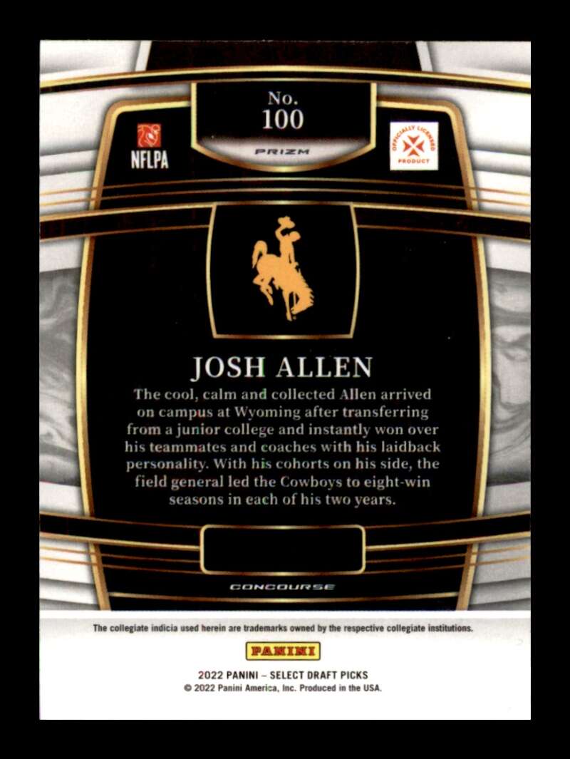 Load image into Gallery viewer, 2022 Panini Select Draft Red Lazer Prizm Josh Allen #100 Wyoming Cowboys  Image 2
