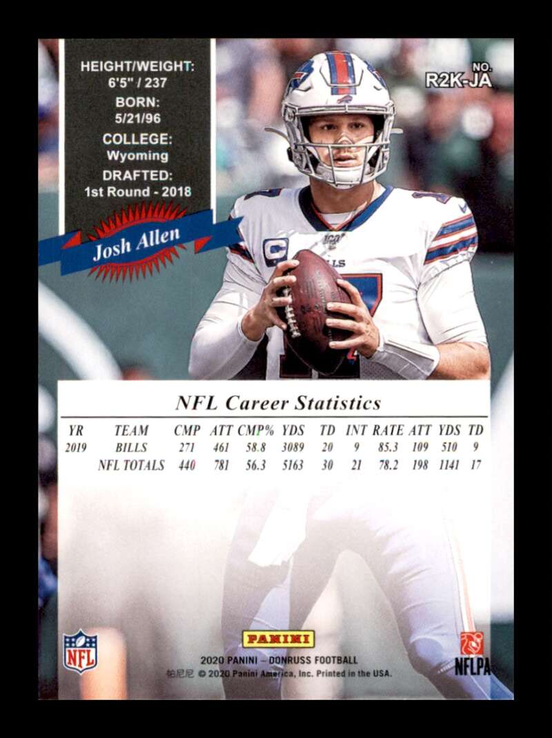 Load image into Gallery viewer, 2020 Donruss Retro 2000 Josh Allen #R2K-JA Buffalo Bills  Image 2
