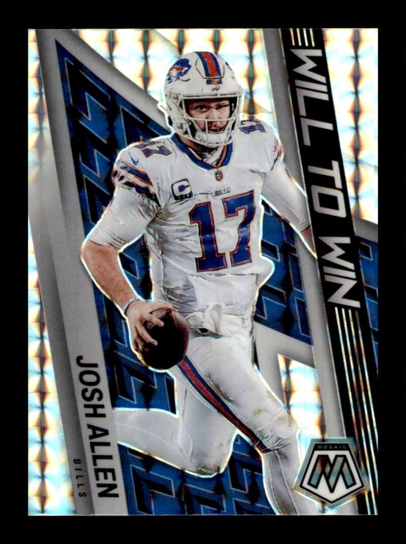 Load image into Gallery viewer, 2022 Panini Mosaic Will to Win Silver Mosaic Prizm Josh Allen #WW-4 Buffalo Bills  Image 1
