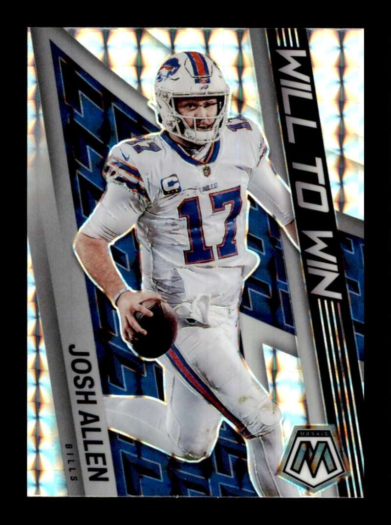 Load image into Gallery viewer, 2022 Panini Mosaic Will to Win Silver Mosaic Prizm Josh Allen #WW-4 Buffalo Bills  Image 1
