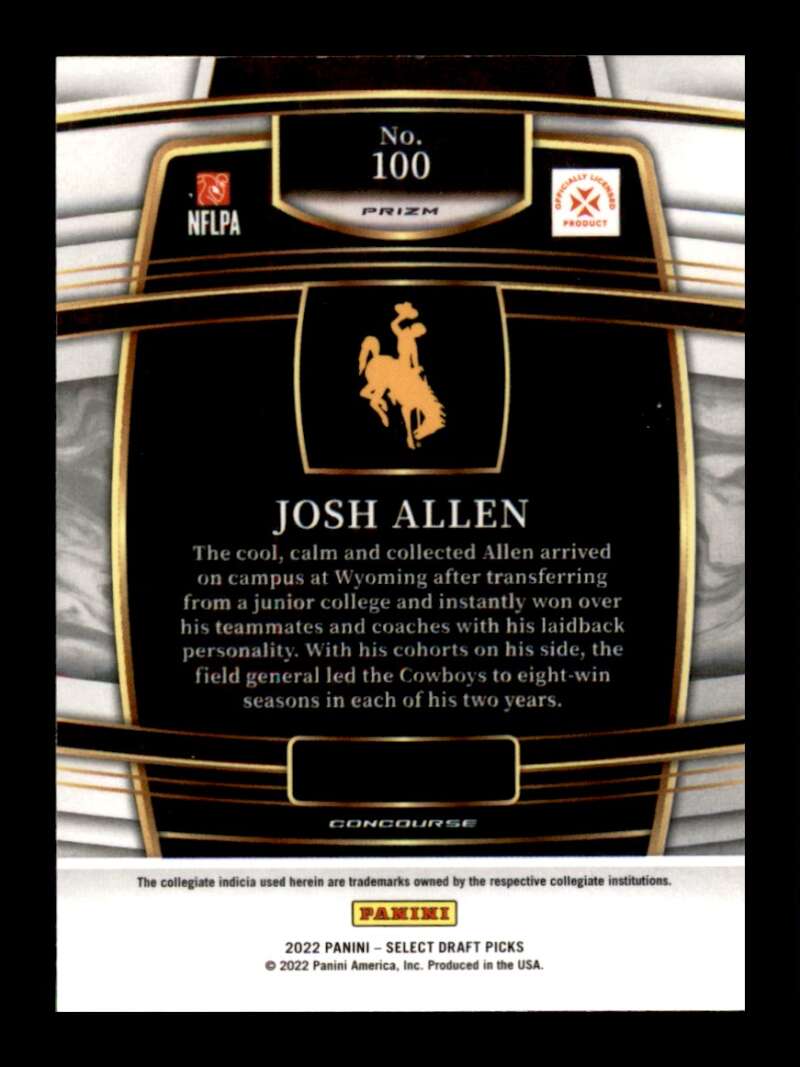 Load image into Gallery viewer, 2022 Panini Select Draft Red Lazer Prizm Josh Allen #100 Wyoming Cowboys  Image 2
