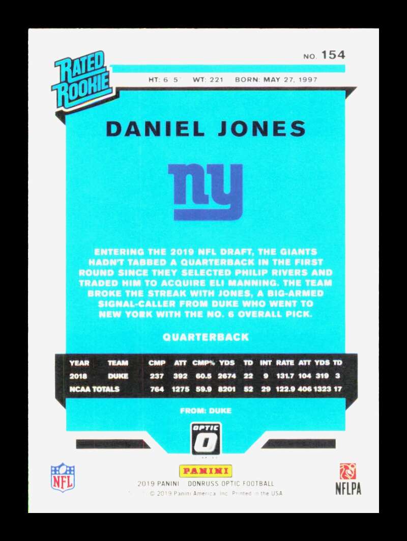 Load image into Gallery viewer, 2019 Donruss Optic Daniel Jones #154 Rookie RC New York Giants  Image 2
