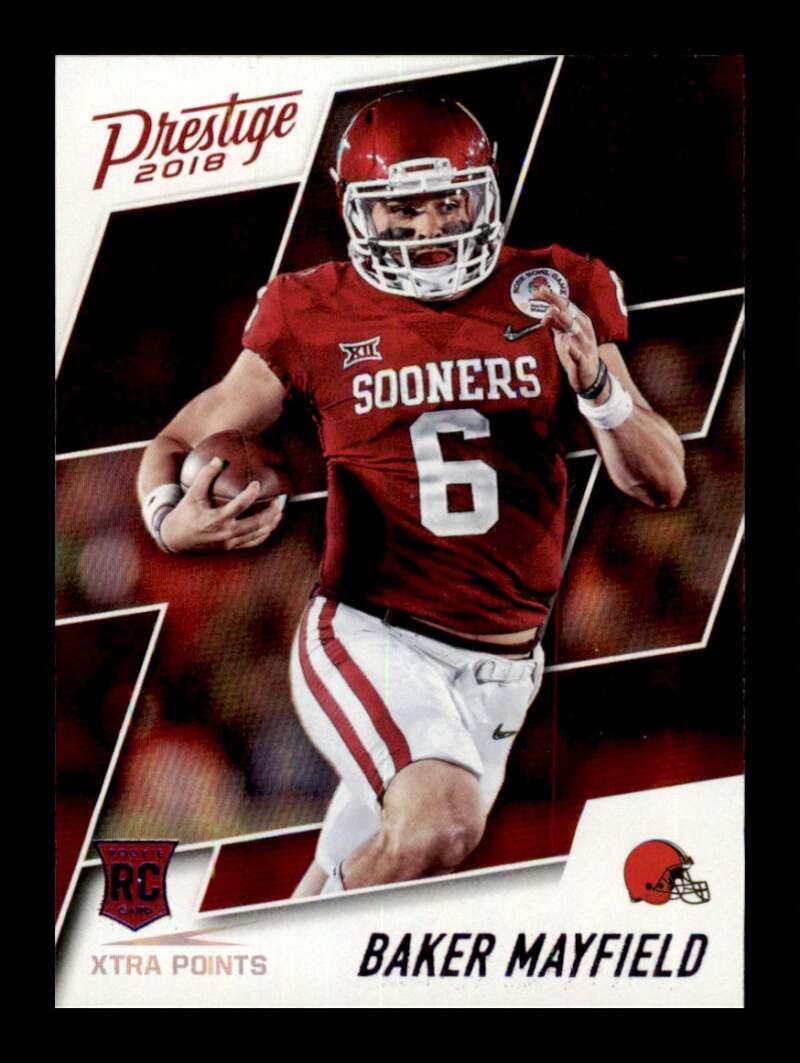 Load image into Gallery viewer, 2018 Panini Prestige Xtra Points Purple Baker Mayfield #203 Rookie RC Cleveland Browns  Image 1
