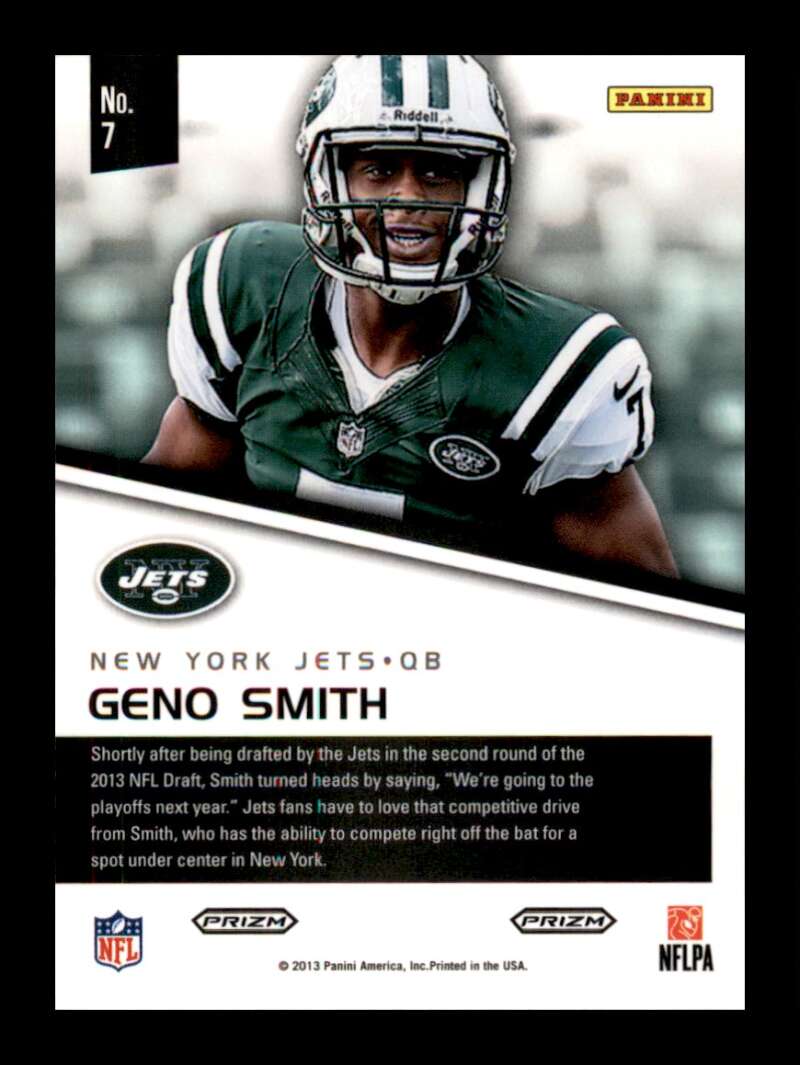 Load image into Gallery viewer, 2013 Panini Prizm Building Blocks Blue Prizm Geno Smith #7 Rookie RC New York Jets  Image 2
