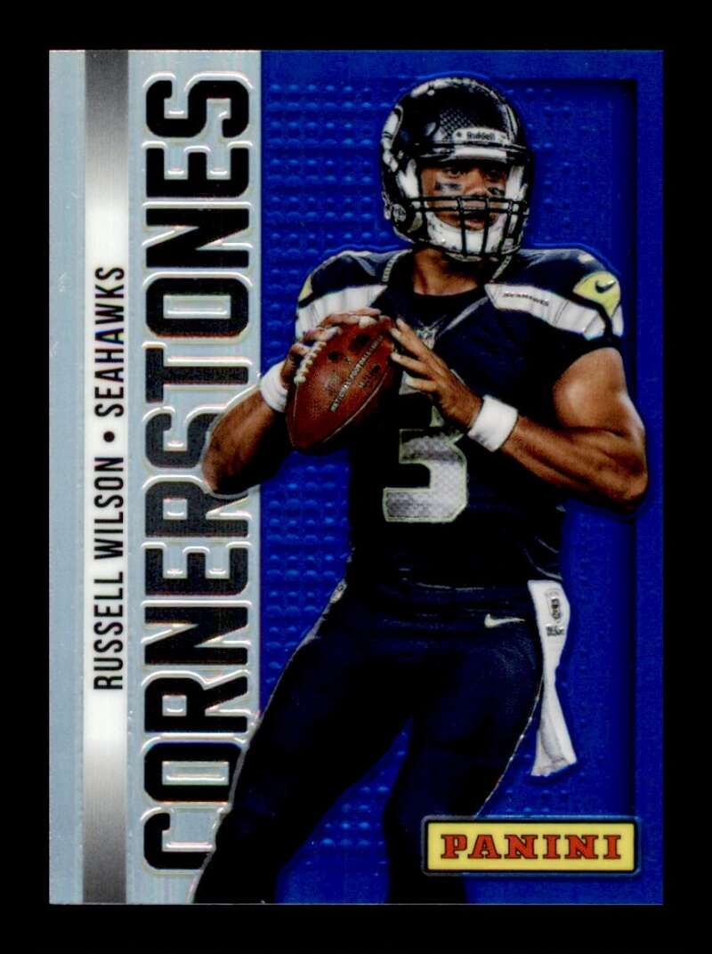 Load image into Gallery viewer, 2013 Panini Prizm Cornerstones Blue Prizm Russell Wilson #18 Seattle Seahawks  Image 1
