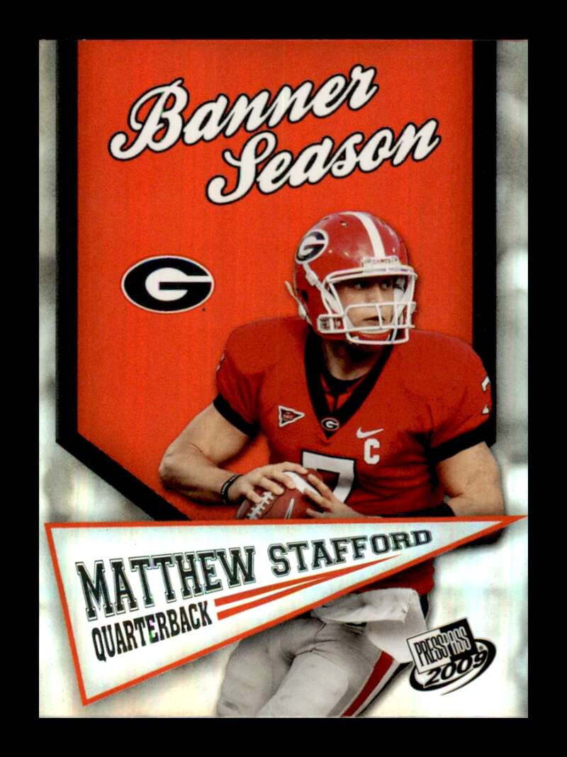 Load image into Gallery viewer, 2009 Press Pass Banner Season Matthew Stafford #BS-14 Rookie RC Georgia Bulldogs  Image 1
