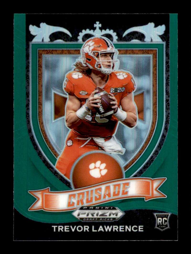 Load image into Gallery viewer, 2021 Panini Prizm Draft Green Prizm Trevor Lawrence #161 Rookie RC Clemson Tigers  Image 1
