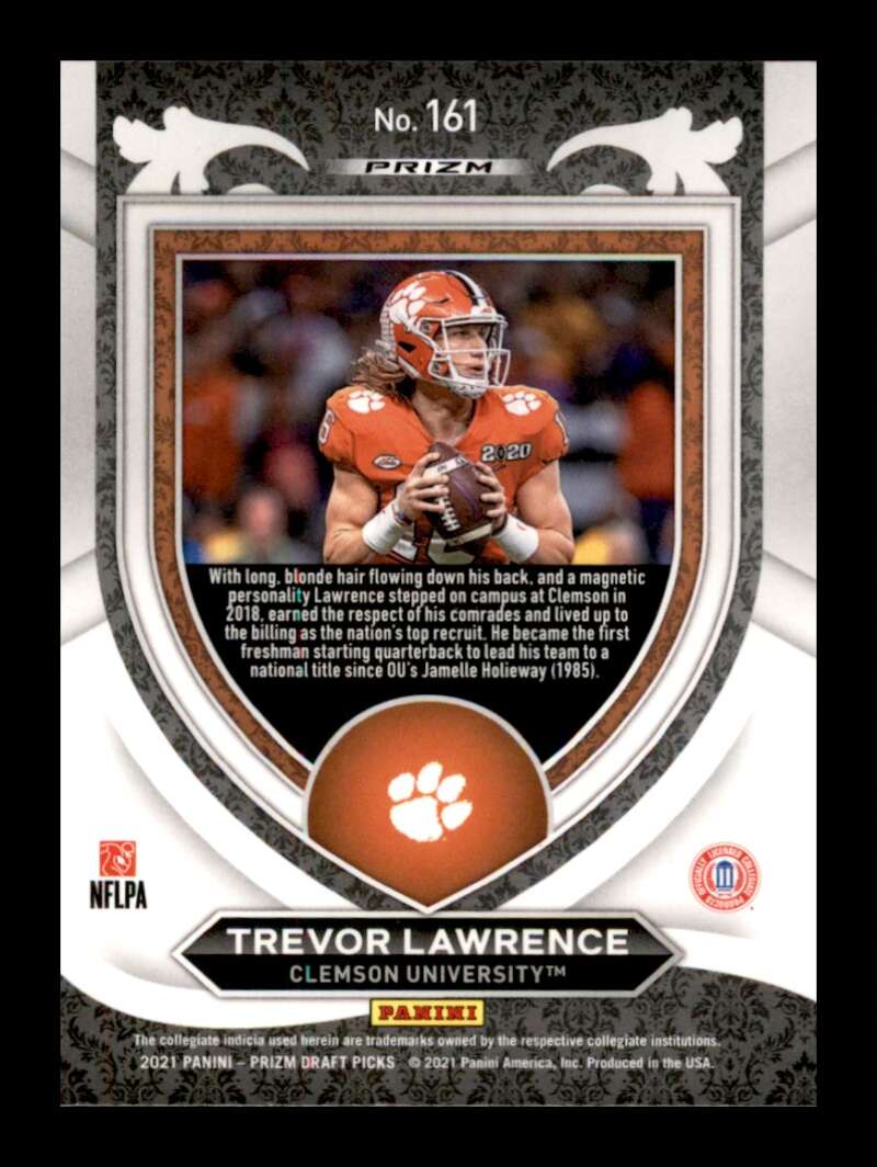 Load image into Gallery viewer, 2021 Panini Prizm Draft Green Prizm Trevor Lawrence #161 Rookie RC Clemson Tigers  Image 2
