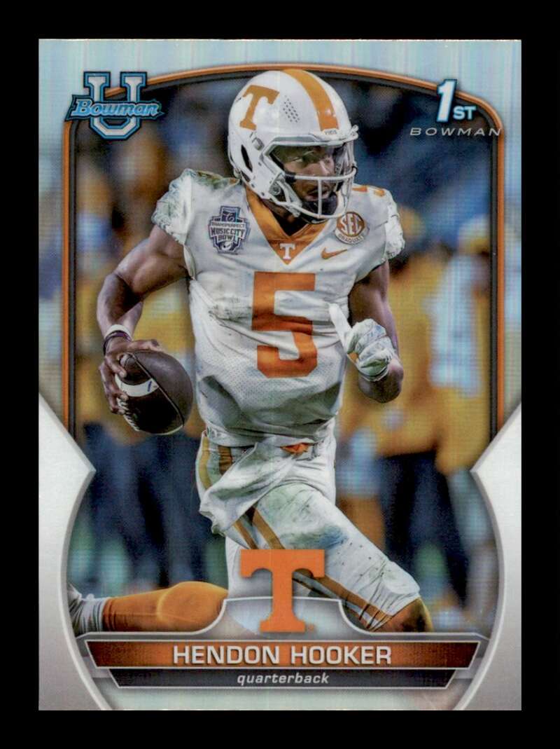 Load image into Gallery viewer, 2022 Bowman University Chrome Refractor Hendon Hooker #21 Rookie RC Tennessee Volunteers  Image 1
