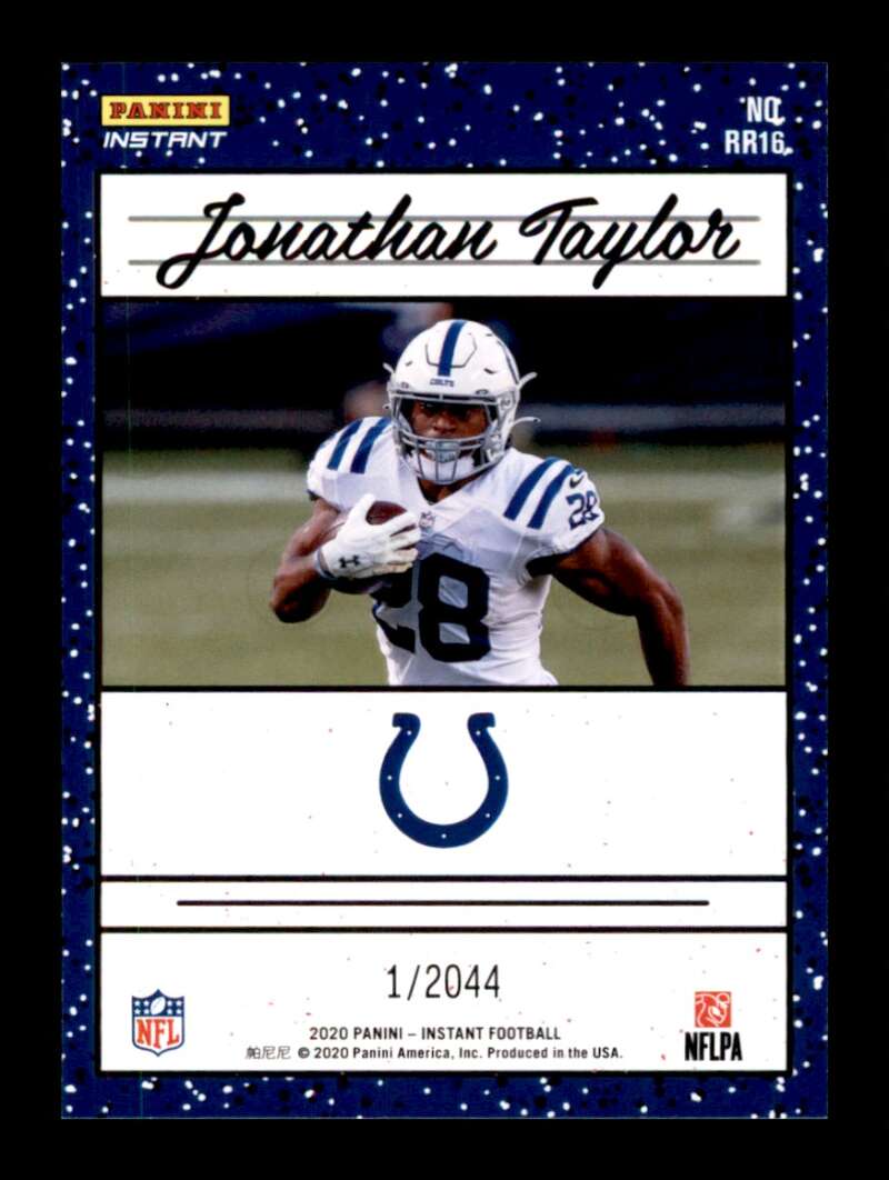 Load image into Gallery viewer, 2020 Panini Instant 1990 Rated Rookie Jonathan Taylor #RR16 Rookie RC Indianapolis Colts  Image 2
