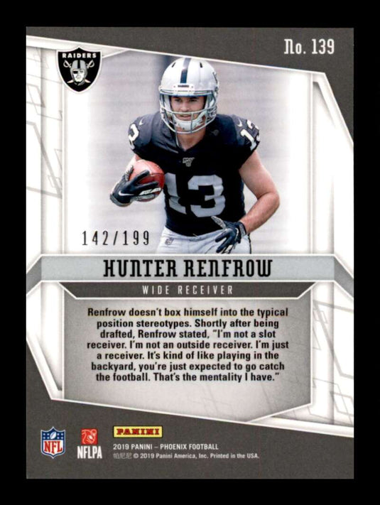 2019 Panini Phoenix Pink Hunter Renfrow 