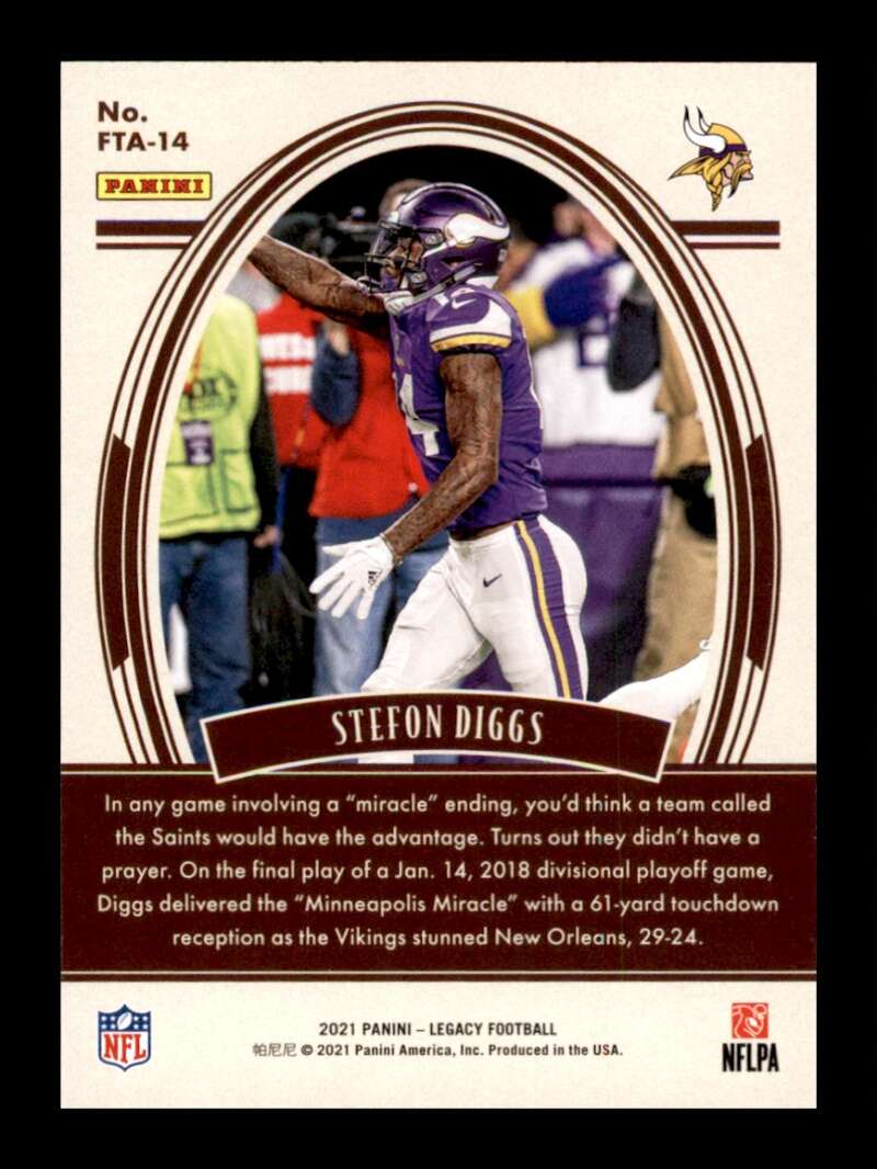 Load image into Gallery viewer, 2021 Panini Legacy For the Ages Blue Stefon Diggs #FTA-14 SP /50 Minnesota Vikings  Image 2
