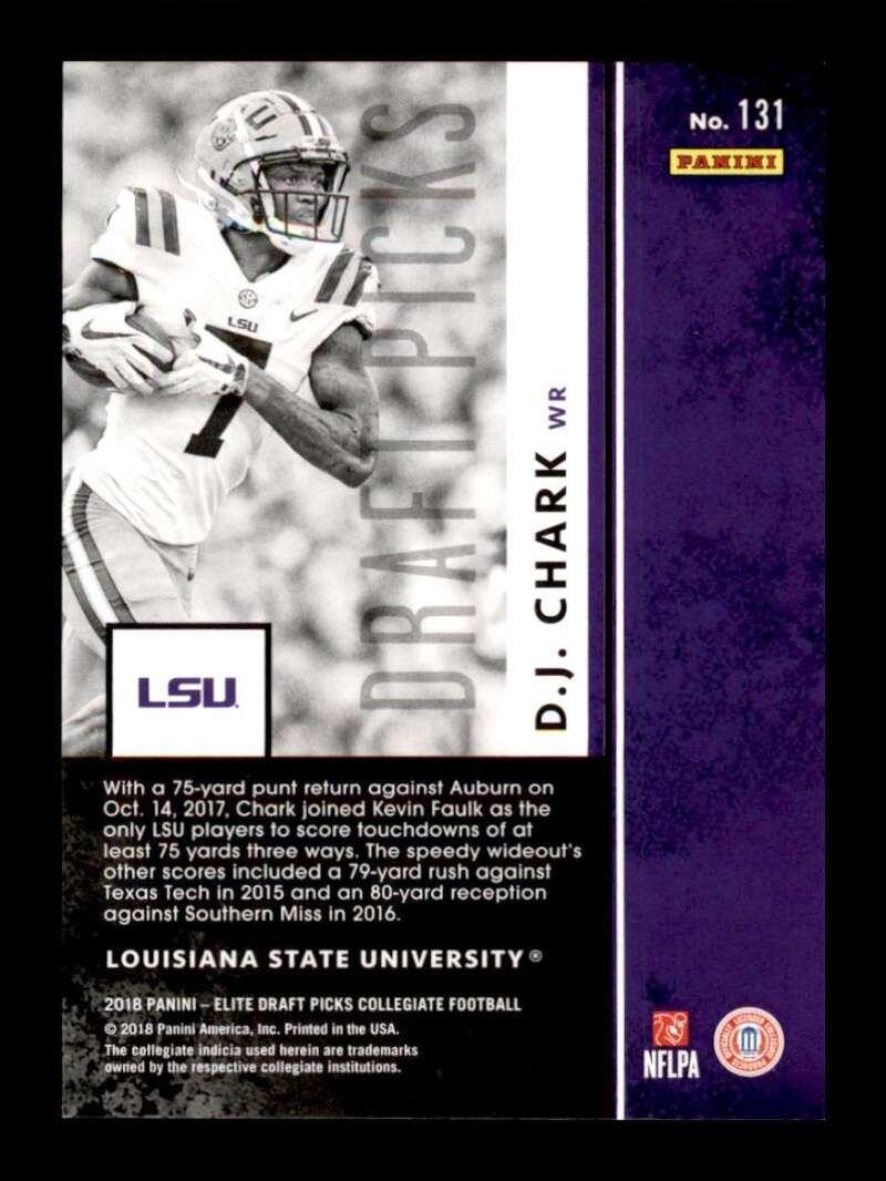 Load image into Gallery viewer, 2018 Panini Elite Draft Aspirations Purple D.J. Chark #131 Rookie RC /99 LSU Tigers  Image 2
