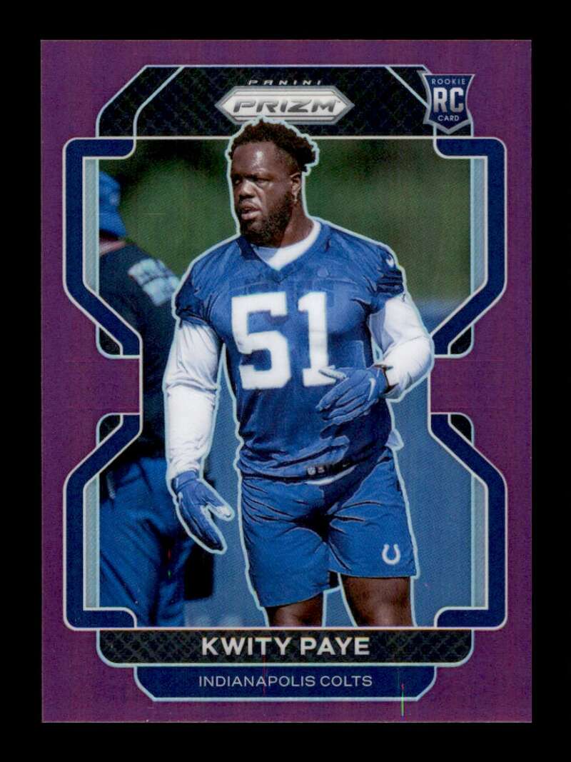 Load image into Gallery viewer, 2021 Panini Prizm Purple Prizm Kwity Paye #378 Rookie RC /125 Indianapolis Colts  Image 1
