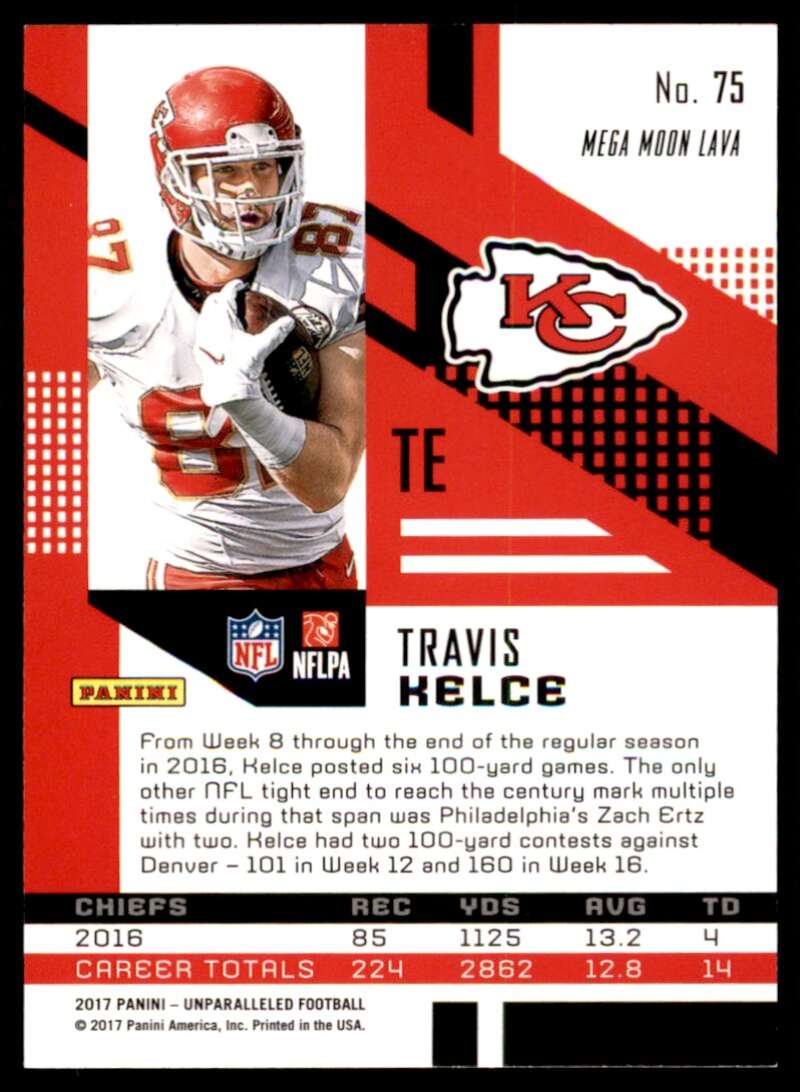 Load image into Gallery viewer, 2017 Panini Unparalleled Mega Moon Lava Travis Kelce #75 Kansas City Chiefs  Image 2
