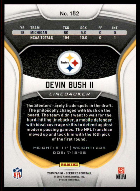 2019 Panini Certified Red Devin Bush 