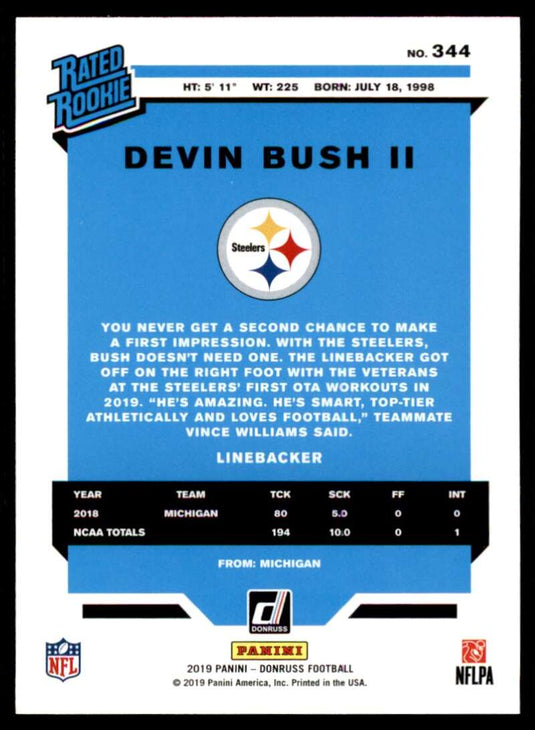 2019 Donruss Press Proof Red Devin Bush 