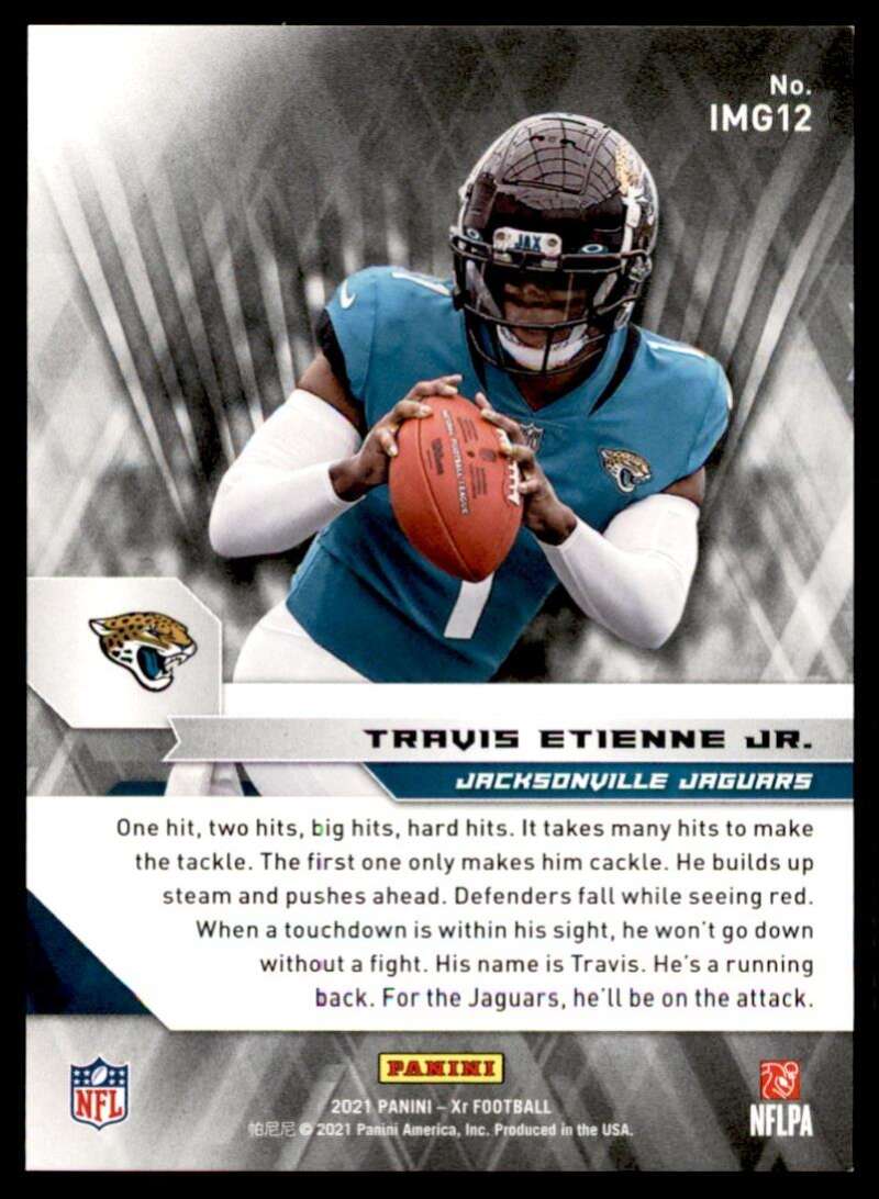 Load image into Gallery viewer, 2021 Panini XR Impending Greatness Red Travis Etienne #IMG12 Rookie RC /149 Jacksonville Jaguars  Image 2
