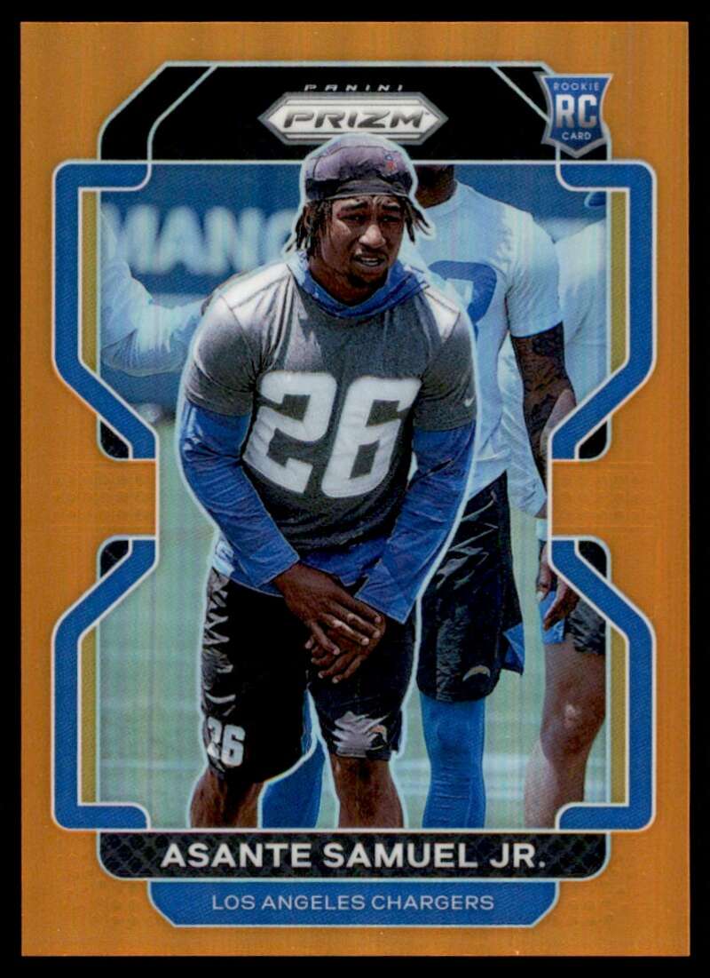 Load image into Gallery viewer, 2021 Panini Prizm Orange Prizm Asante Samuel Jr. #435 Rookie RC /249 Los Angeles Chargers  Image 1
