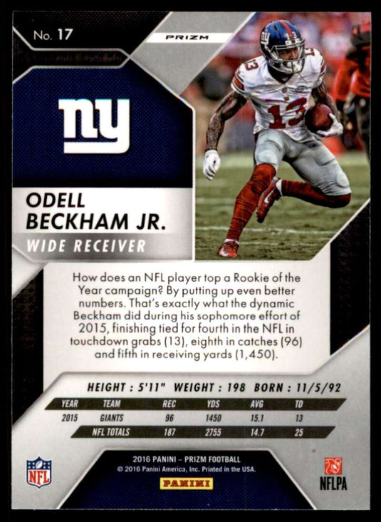 2016 Panini Prizm Flash Prizm Odell Beckham Jr. 