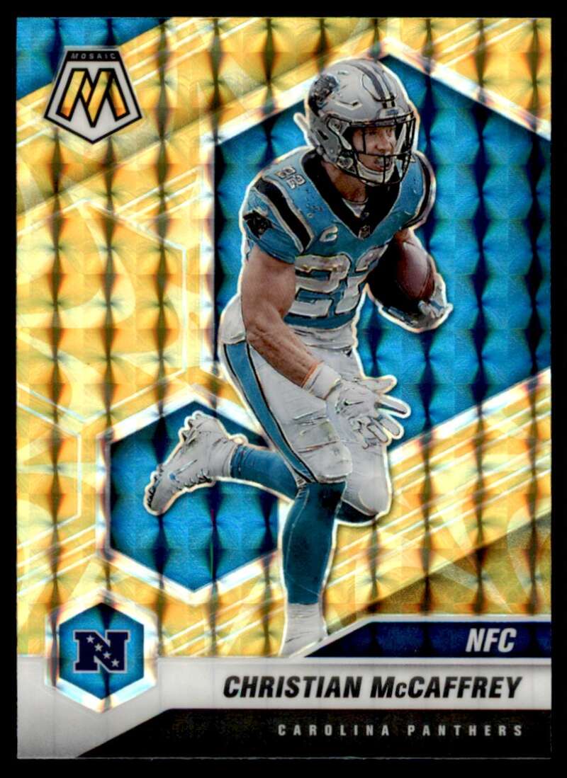 Load image into Gallery viewer, 2021 Panini Mosaic Reactive Yellow Prizm Christian McCaffrey #210 Carolina Panthers  Image 1
