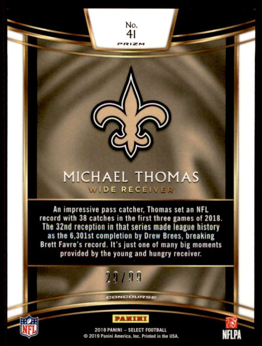 2018 Panini Select Maroon Prizm Michael Thomas 