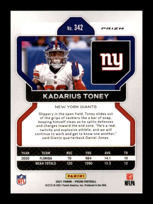 2021 Panini Prizm Red Ice Prizm Kadarius Toney 