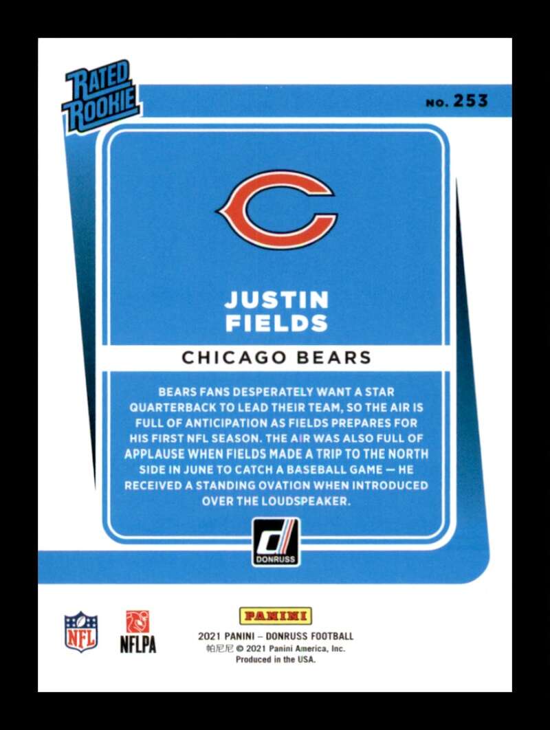 Load image into Gallery viewer, 2021 Donruss Justin Fields #253 Rookie RC Chicago Bears  Image 2
