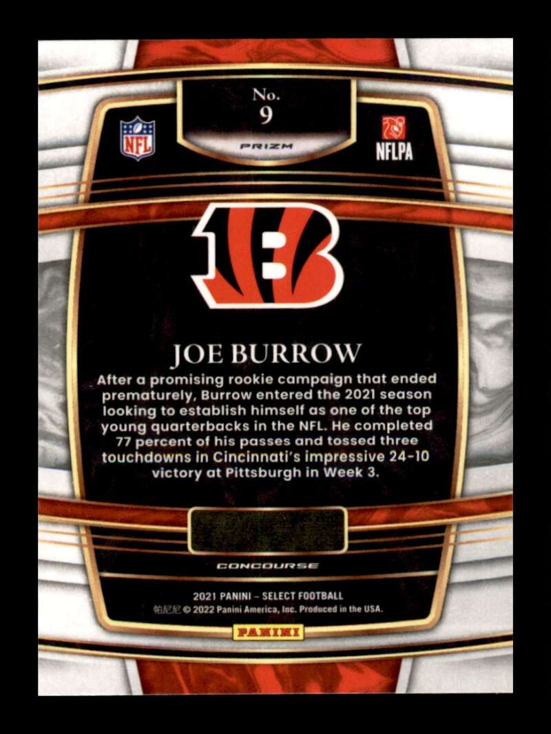 Load image into Gallery viewer, 2021 Panini Select Silver Prizm Joe Burrow #9 Cincinnati Bengals  Image 2
