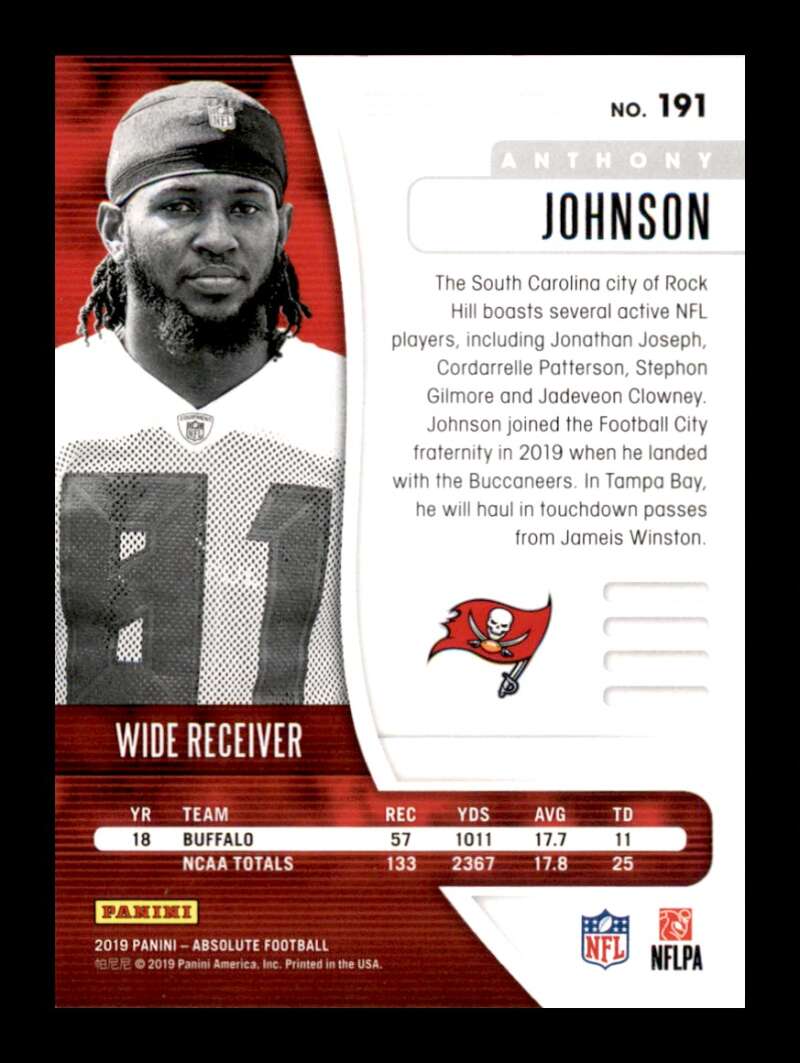 Load image into Gallery viewer, 2019 Panini Absolute Green Spectrum Anthony Johnson #191 Rookie RC /25 Tampa Bay Buccaneers  Image 2
