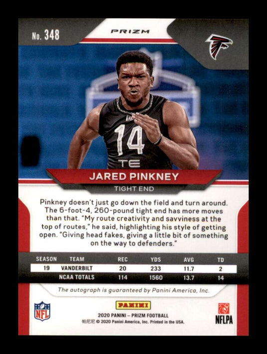 2020 Panini Prizm Neon Gree Pulsar Prizm Auto Jared Pinkney 