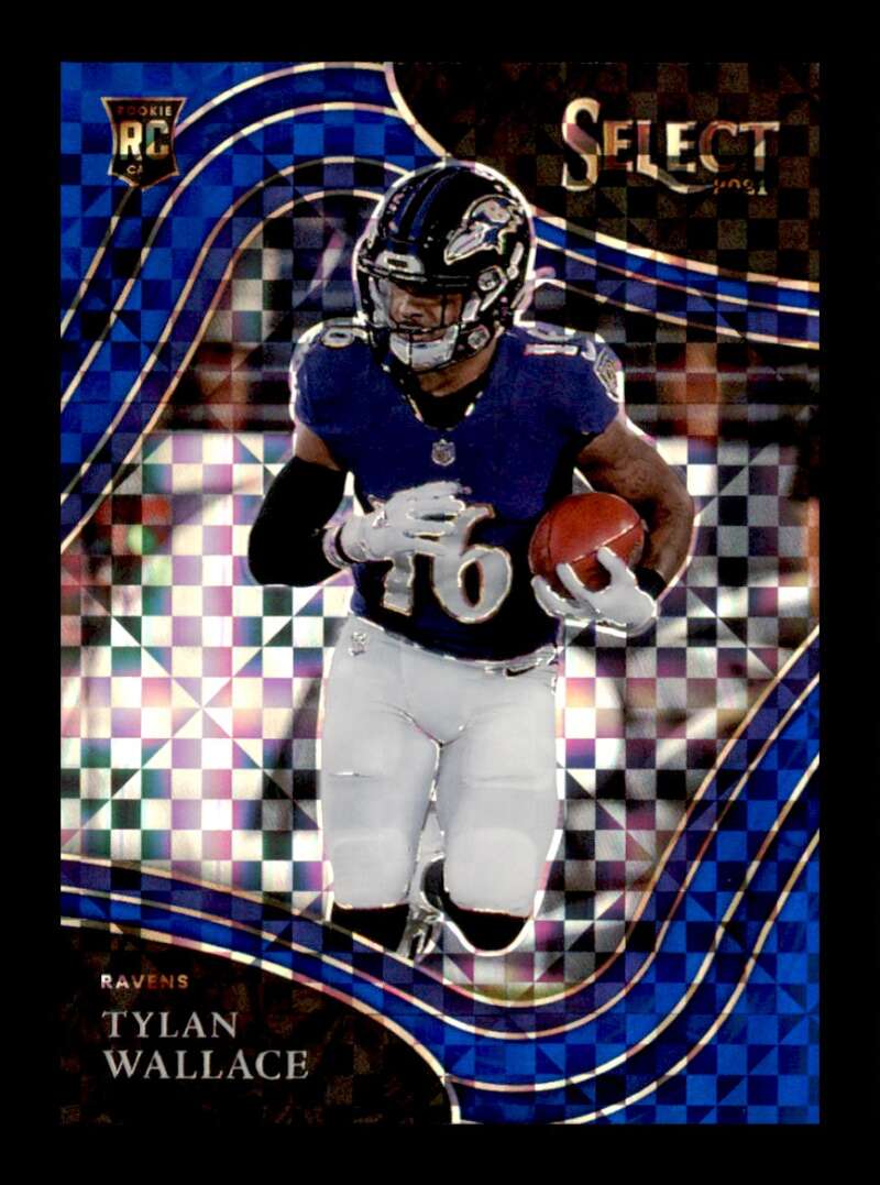 Load image into Gallery viewer, 2021 Panini Select Blue Prizm Tylan Wallace #378 Rookie RC /49 Baltimore Ravens  Image 1
