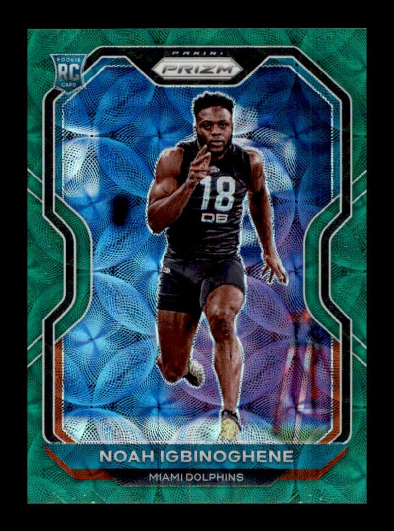 Load image into Gallery viewer, 2020 Panini Prizm Green Scope Prizm Noah Igbinoghene #340 Rookie RC /75 Miami Dolphins  Image 1
