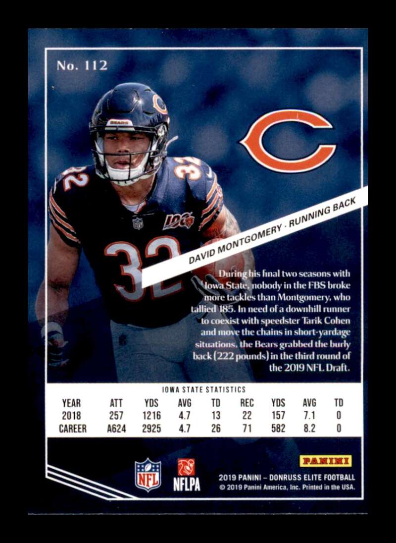 Load image into Gallery viewer, 2019 Donruss Elite Pink David Montgomery #112 Rookie RC Chicago Bears  Image 2
