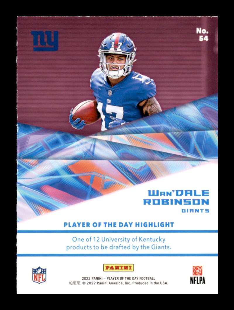 Load image into Gallery viewer, 2022 Panini Player Of The Day Red Wan&#39;Dale Robinson #54 Rookie RC /99 New York Giants  Image 2
