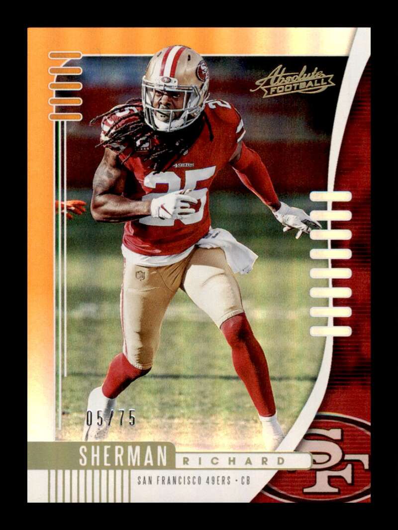 Load image into Gallery viewer, 2019 Panini Absolute Spectrum Orange Richard Sherman #95 SP /75 San Francisco 49ers  Image 1
