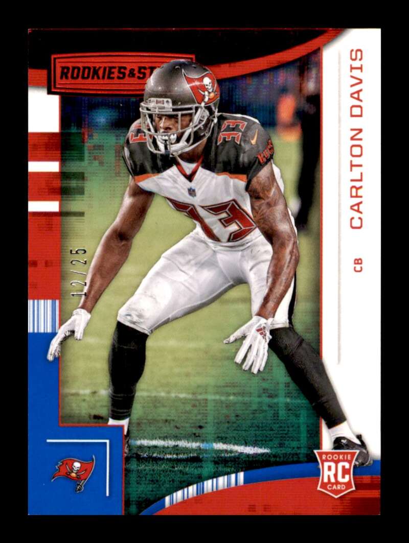 Load image into Gallery viewer, 2018 Panini Rookies &amp; Stars Red Blue Carlton Davis #161 Rookie RC /25 Tampa Bay Buccaneers  Image 1
