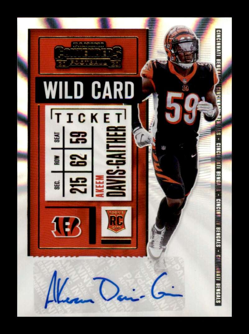 Load image into Gallery viewer, 2020 Panini Contenders Rookie Ticket Wild Card Auto Akeem Davis-Gaither #196 RC Cincinnati Bengals  Image 1
