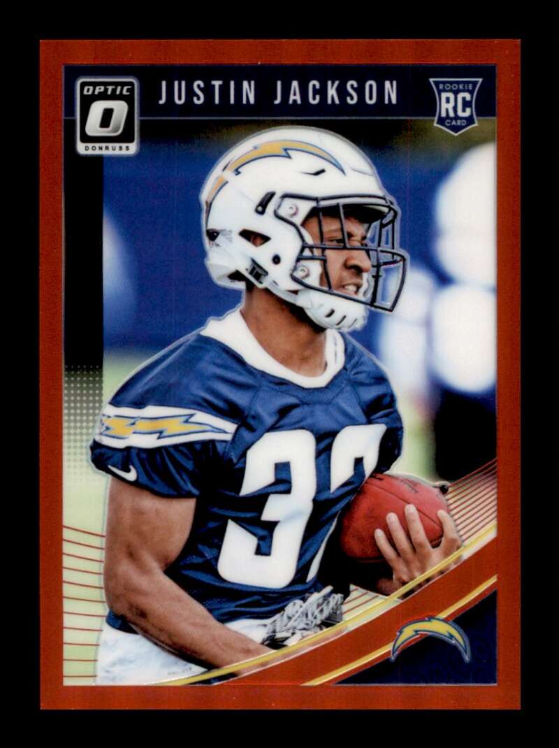 Load image into Gallery viewer, 2018 Donruss Optic Red Prizm Justin Jackson #111 Rookie RC /99 Los Angeles Chargers  Image 1
