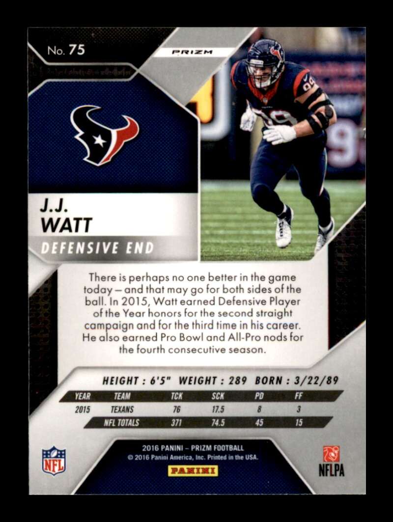 Load image into Gallery viewer, 2016 Panini Prizm Flash Prizm J.J. Watt #75 Houston Texans  Image 2
