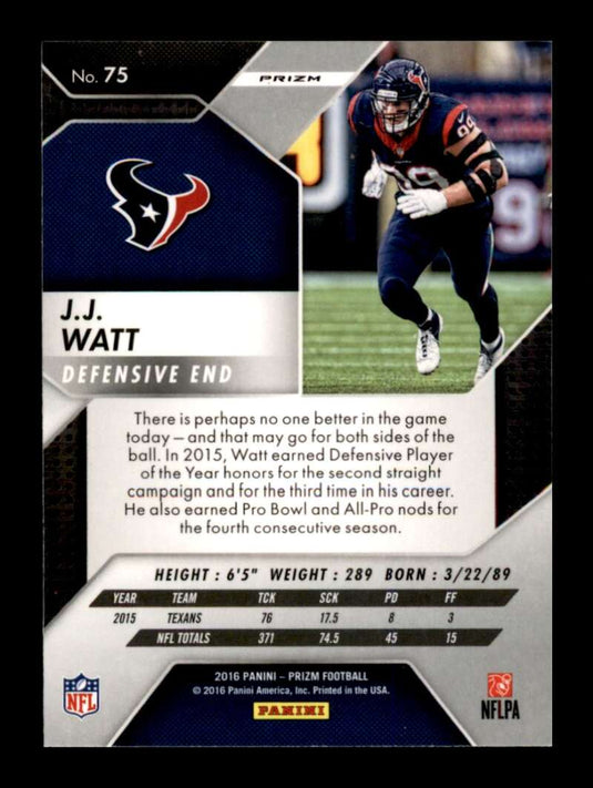 2016 Panini Prizm Flash Prizm J.J. Watt 