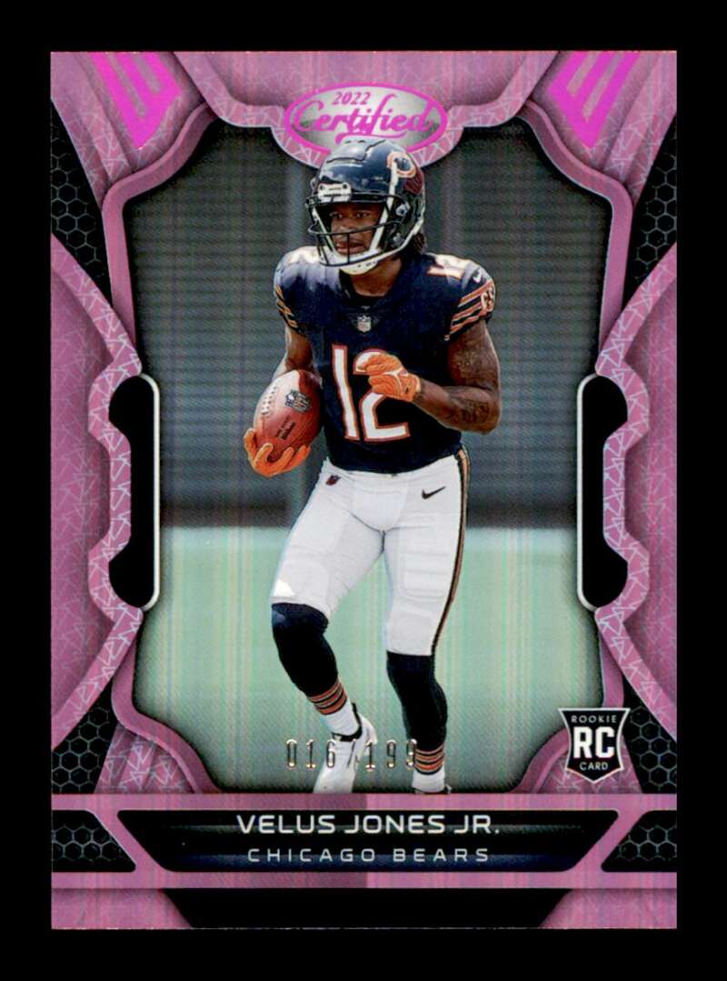 Load image into Gallery viewer, 2022 Panini Certified Mirror Pink Velus Jones Jr #131 Rookie RC /199 Chicago Bears  Image 1
