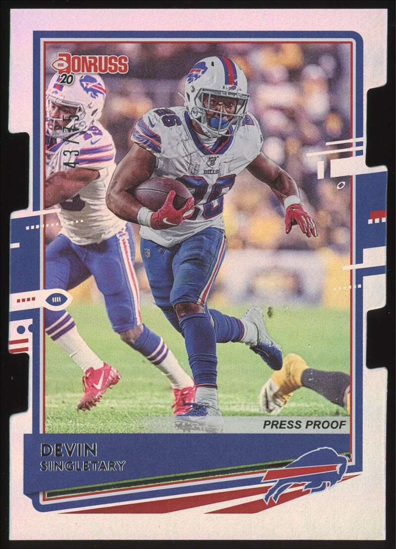 Load image into Gallery viewer, 2020 Donruss Press Proof Silver Die Cut Devin Singletary #42 SP /75 Buffalo Bills  Image 1
