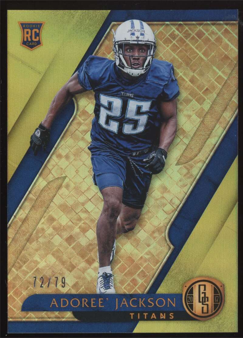 Load image into Gallery viewer, 2017 Panini Gold Standard Adoree&#39; Jackson #149 Rookie RC /79 Tennessee Titans  Image 1
