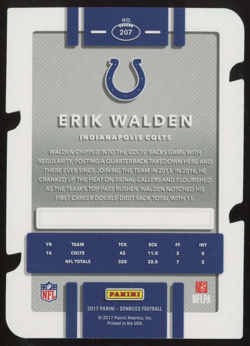 Load image into Gallery viewer, 2017 Donruss Press Proof Gold Die Cut Erik Walden #207 Rookie RC /25 Indianapolis Colts  Image 2
