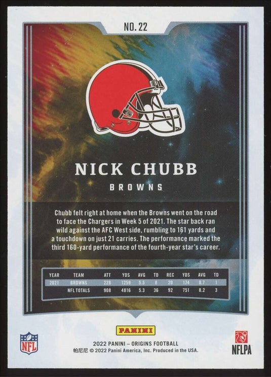 2022 Panini Origins Orange Nick Chubb 